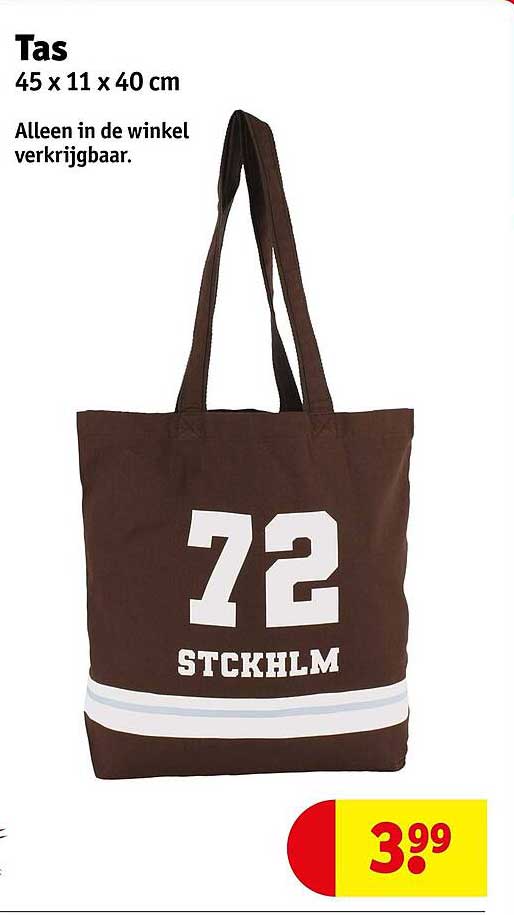 Tas 45 x 11 x 40 cm Alleen in de winkel verkrijgbaar.