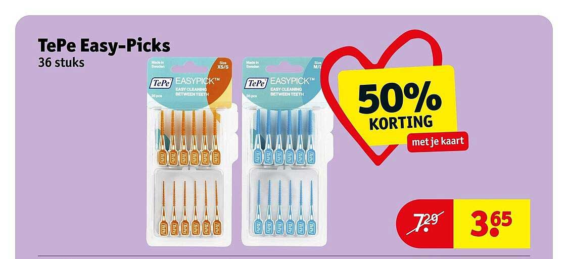 TePe Easy-Picks 36 stuks 50% korting met je kaart