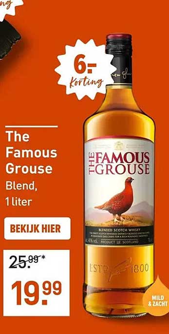 The Famous Grouse Blend, 1 liter 6,- korting