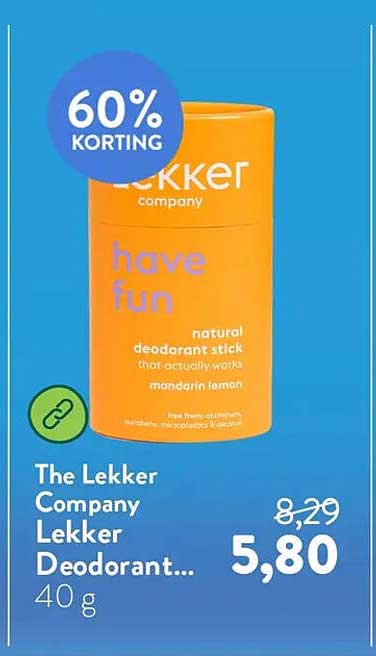 The Lekker Company Lekker Deodorant... 40 g 60% KORTING