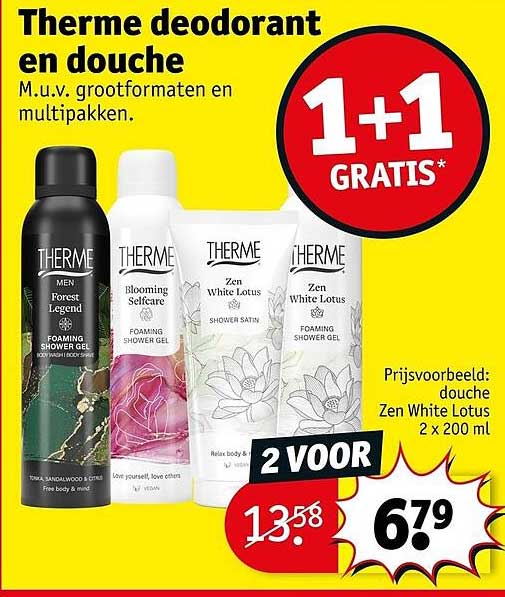 Therme deodorant en douche 1+1 GRATIS