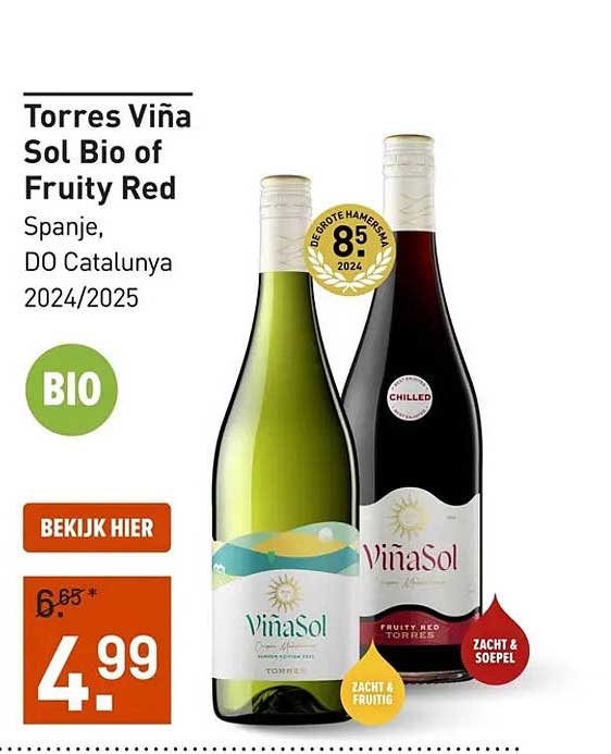 Torres Viña Sol Bio of Fruity Red Spanje, DO Catalunya 2024/2025