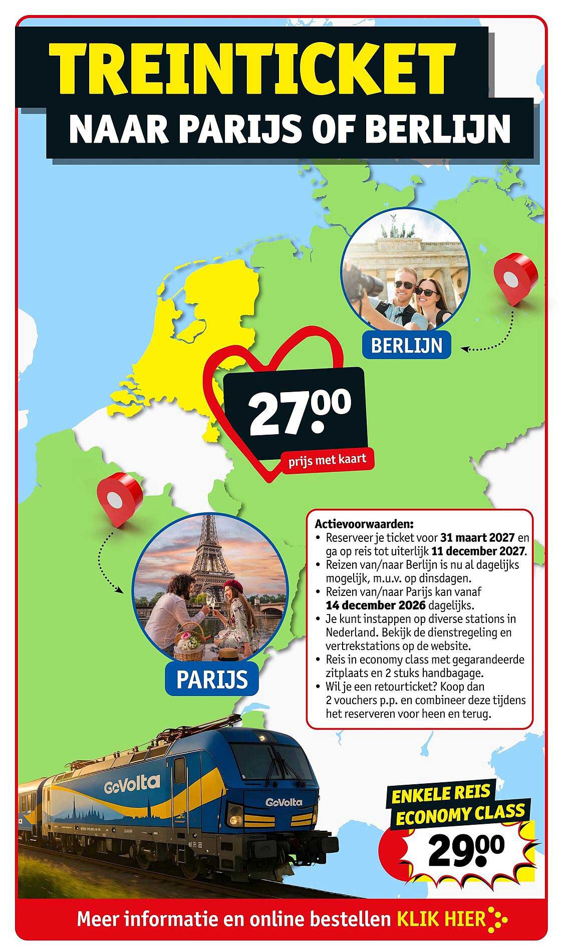 TREINTICKET NAAR PARIJS OF BERLIJN