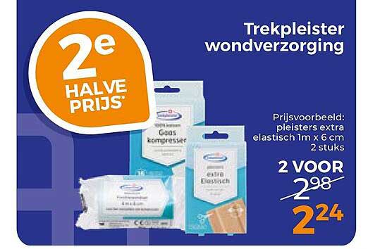 Trekpleister wondverzorging 2e halve prijs