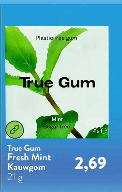 True Gum Fresh Mint Kauwgom 21 g