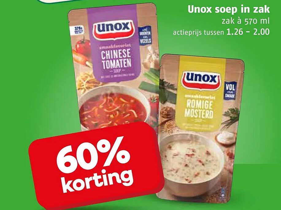 Unox soep in zak