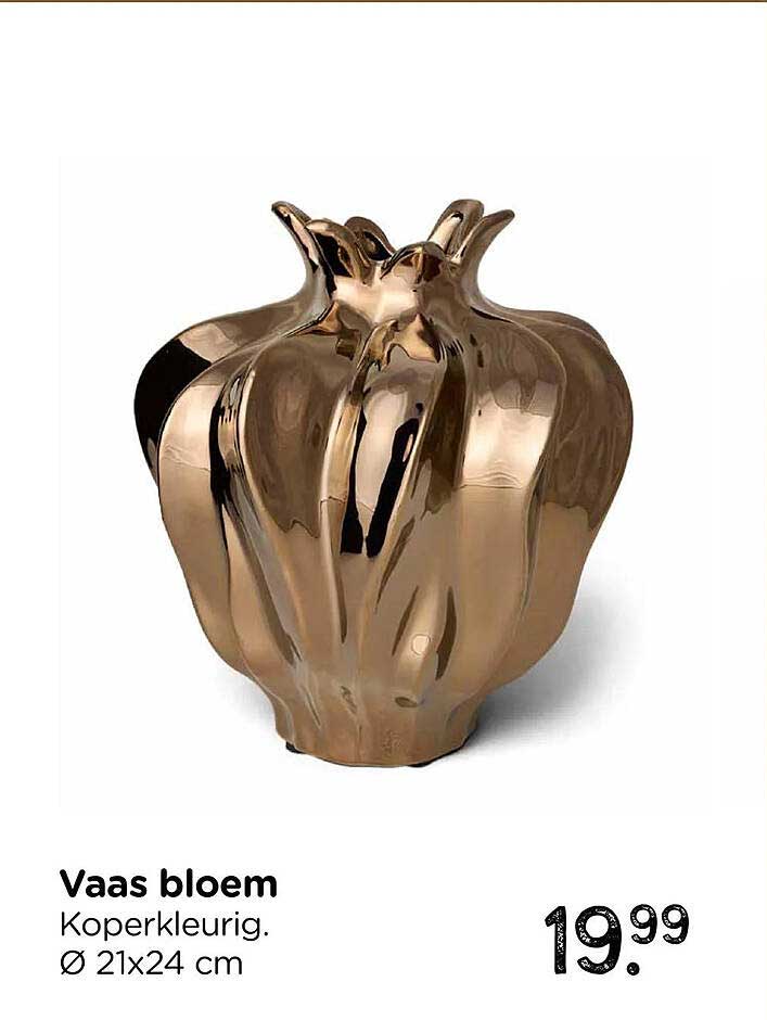 Vaas bloem Kopерkleurig. Ø 21x24 cm