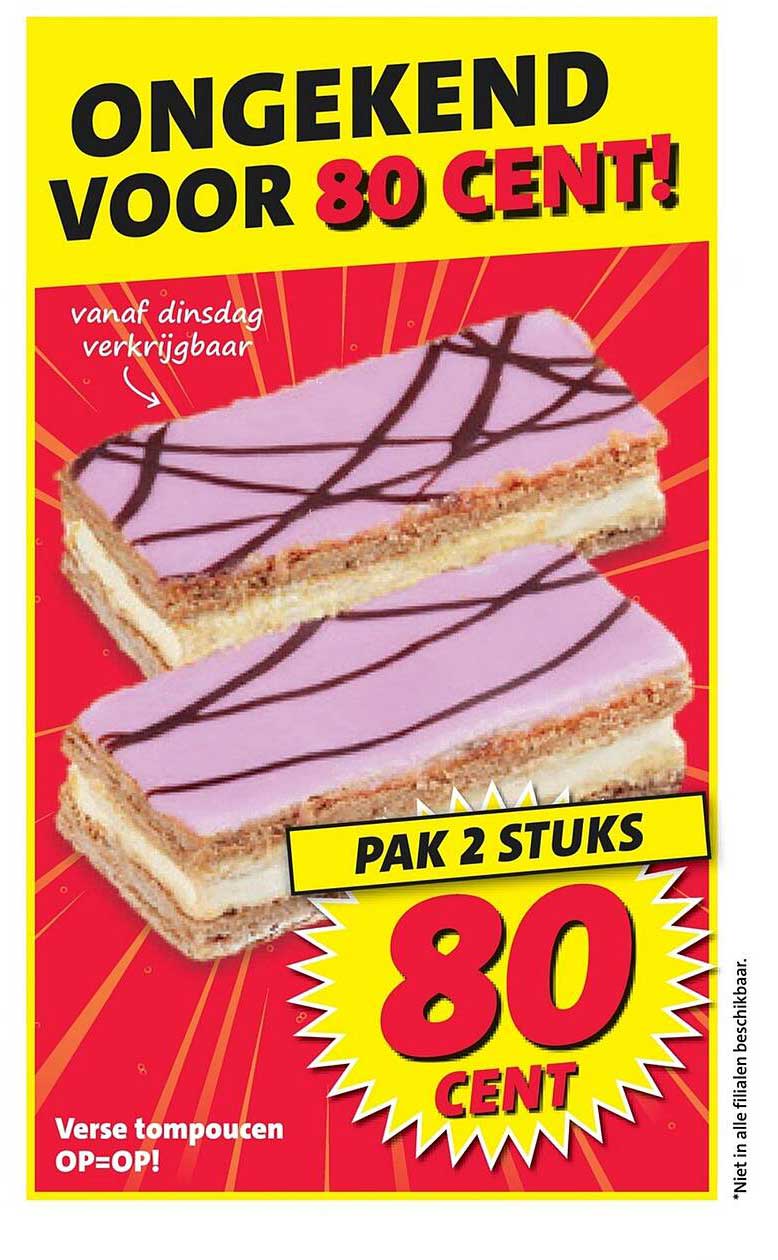 Verse tompoucen OP=OP! Pak 2 stuks 80 cent