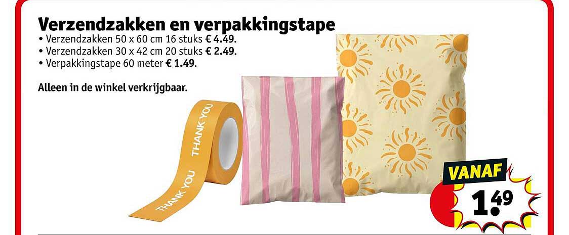 Verzendzakken en verpakkingstape