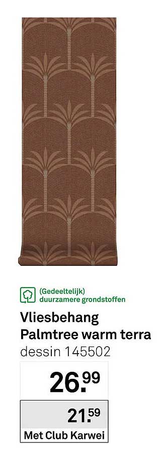 Vliesbehang Palmtree warm terra dessin 145502