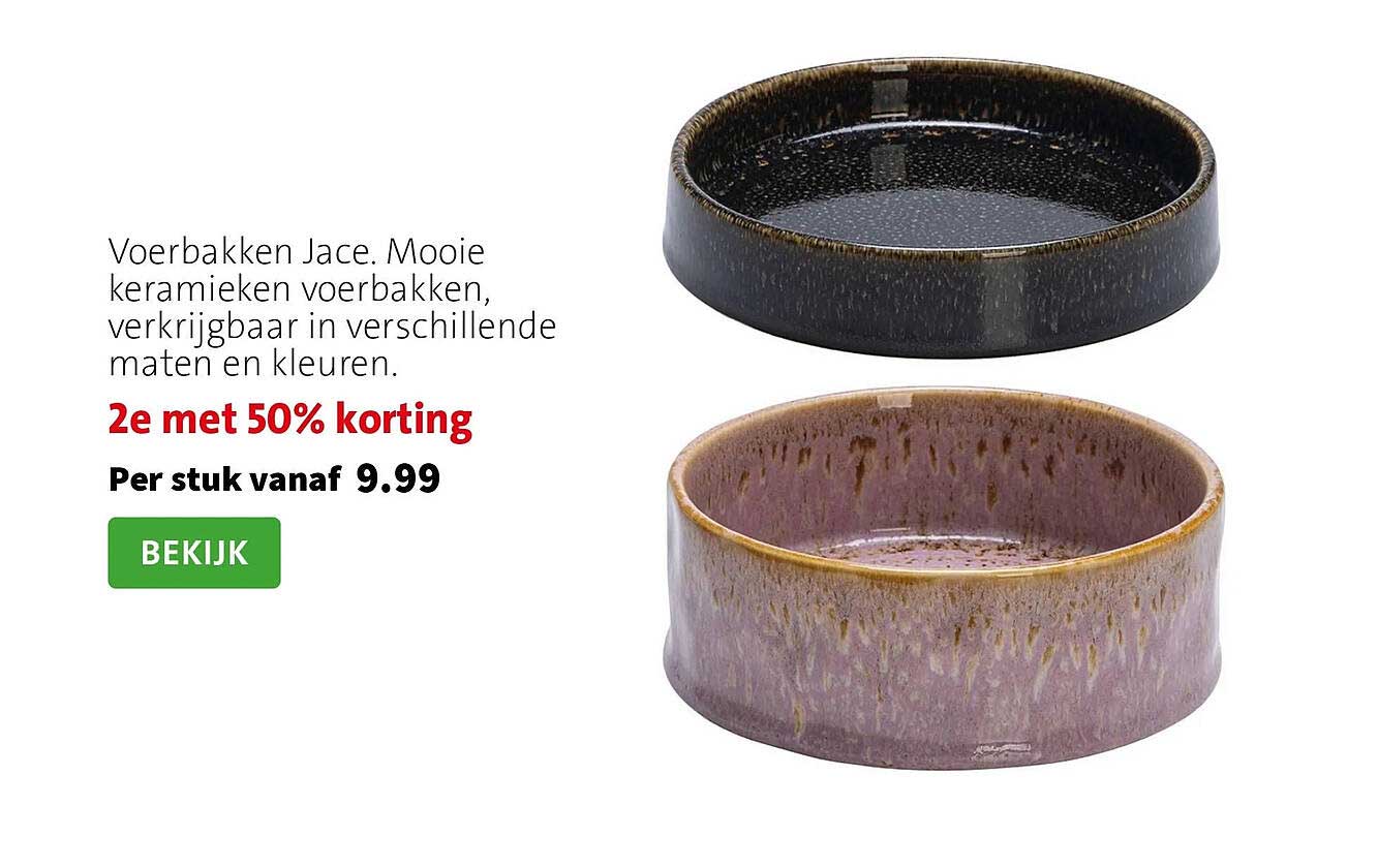 Voerbakken Jace. Mooie keramieken voerbakken, verkrijgbaar in verschillende maten en kleuren. 2e met 50% korting