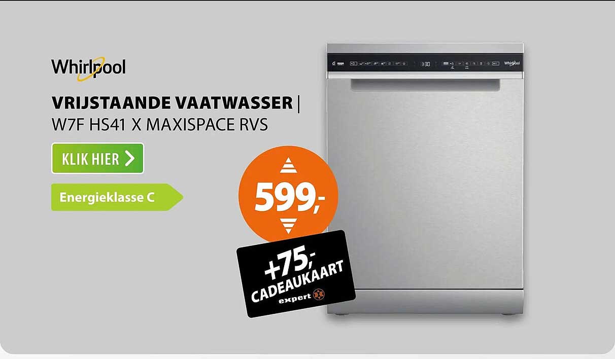 Vrijstaande vaatwasser WZF HS41 X Maxispace RVS