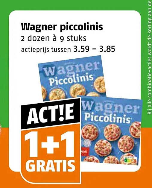 Wagner piccolinis 2 dozen à 9 stuks 1+1 gratis