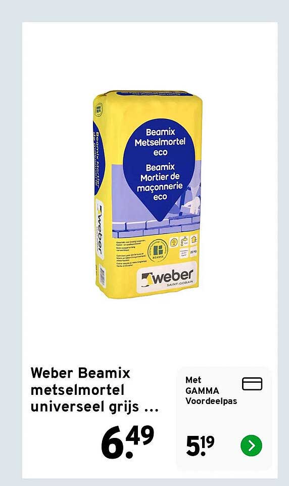 Weber Beamix metselmortel universeel grijs ...