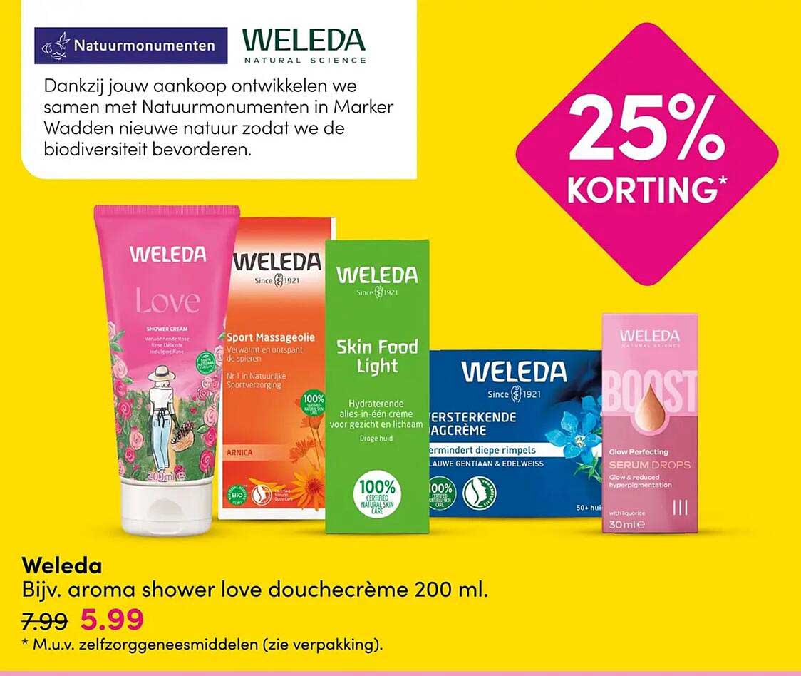 Weleda Bijv. aroma shower love douchecrème 200 ml. 25% korting