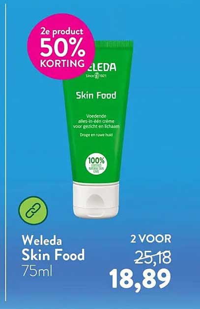 Weleda Skin Food 75ml 2 voor 18,89 2e product 50% KORTING