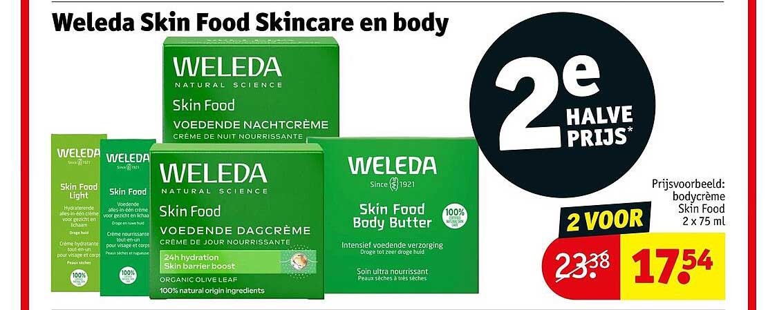 Weleda Skin Food Skincare en body 2e halve prijs