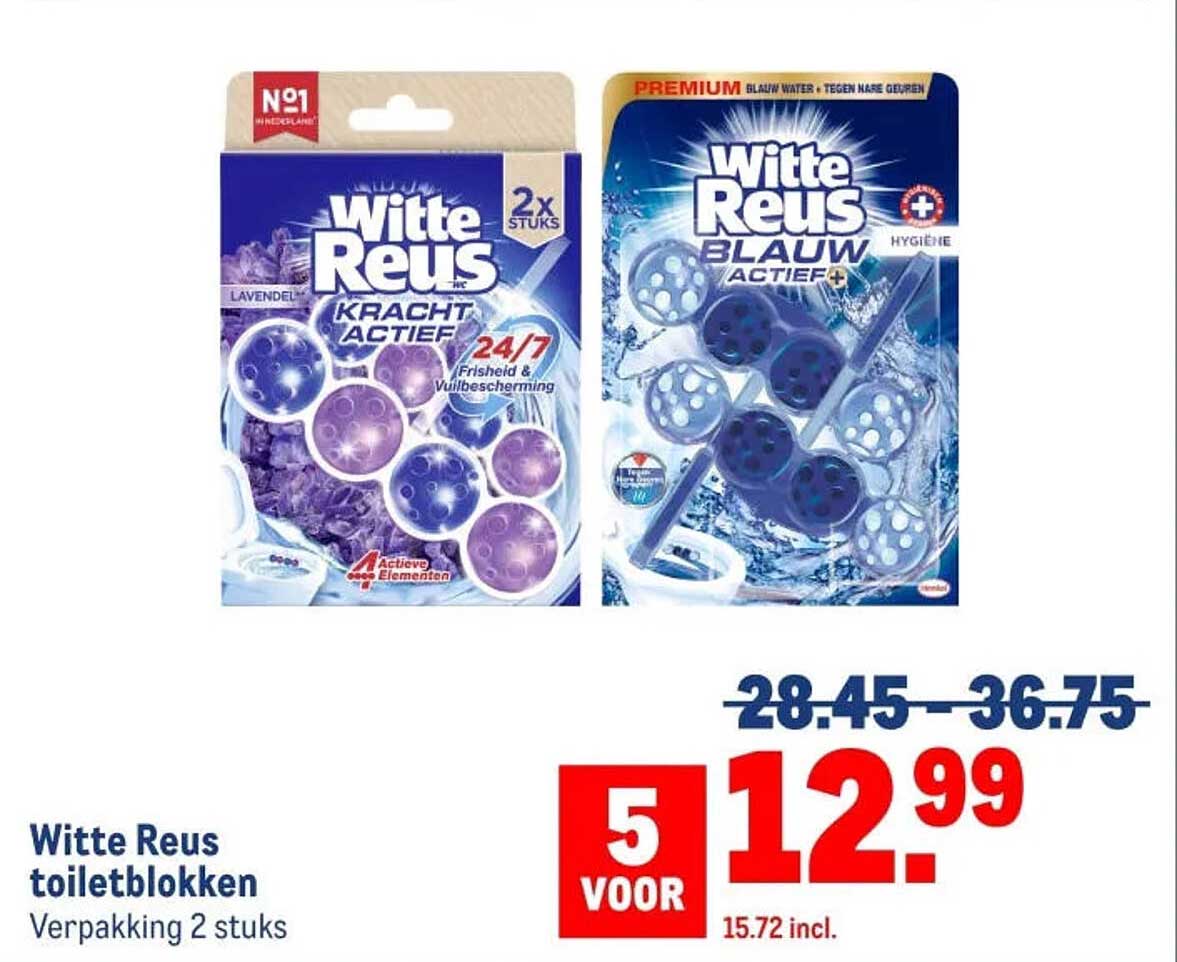 Witte Reus toiletblokken Verpakking 2 stuks 5 voor