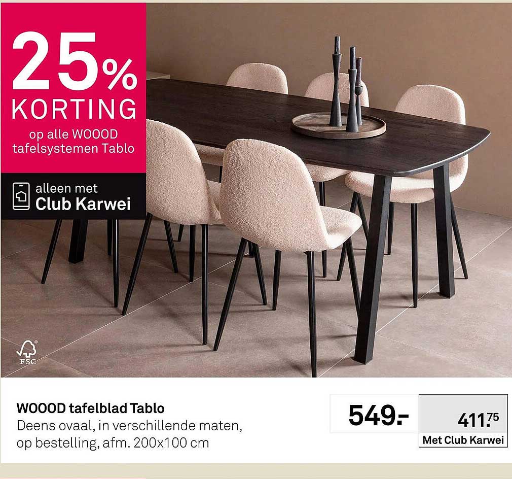 WOOOD tafelblad Tablo