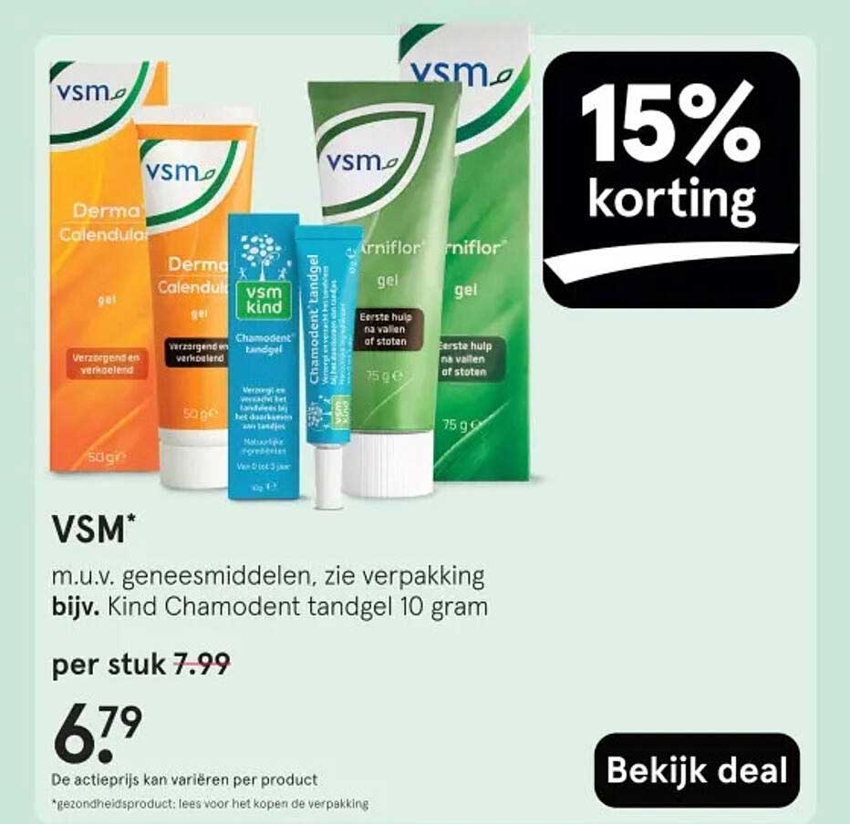 15% korting op VSM producten