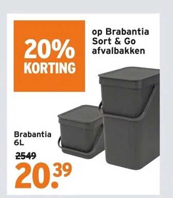 20% KORTING op Brabantia Sort & Go afvalbakken