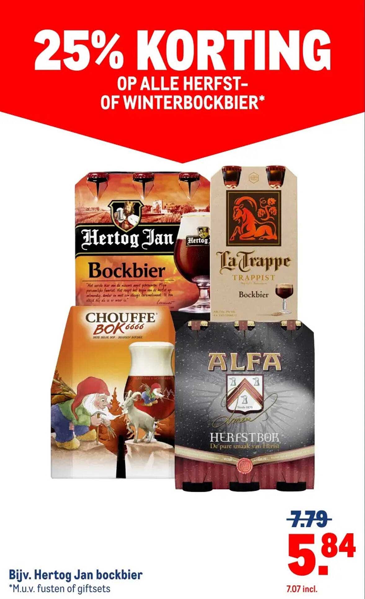 25% KORTING OP ALLE HERFST- OF WINTERBOCKBIER*