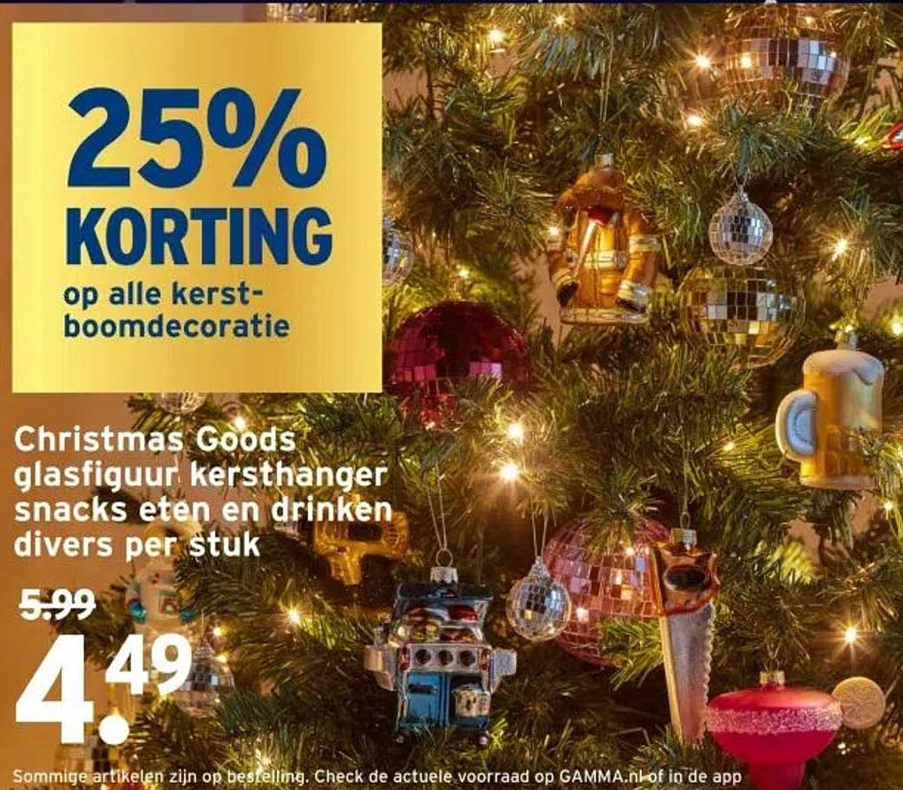25% KORTING op alle kerst-boomdecoratie
