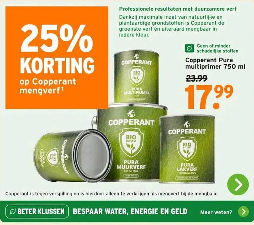25% KORTING op Copperant mengverf