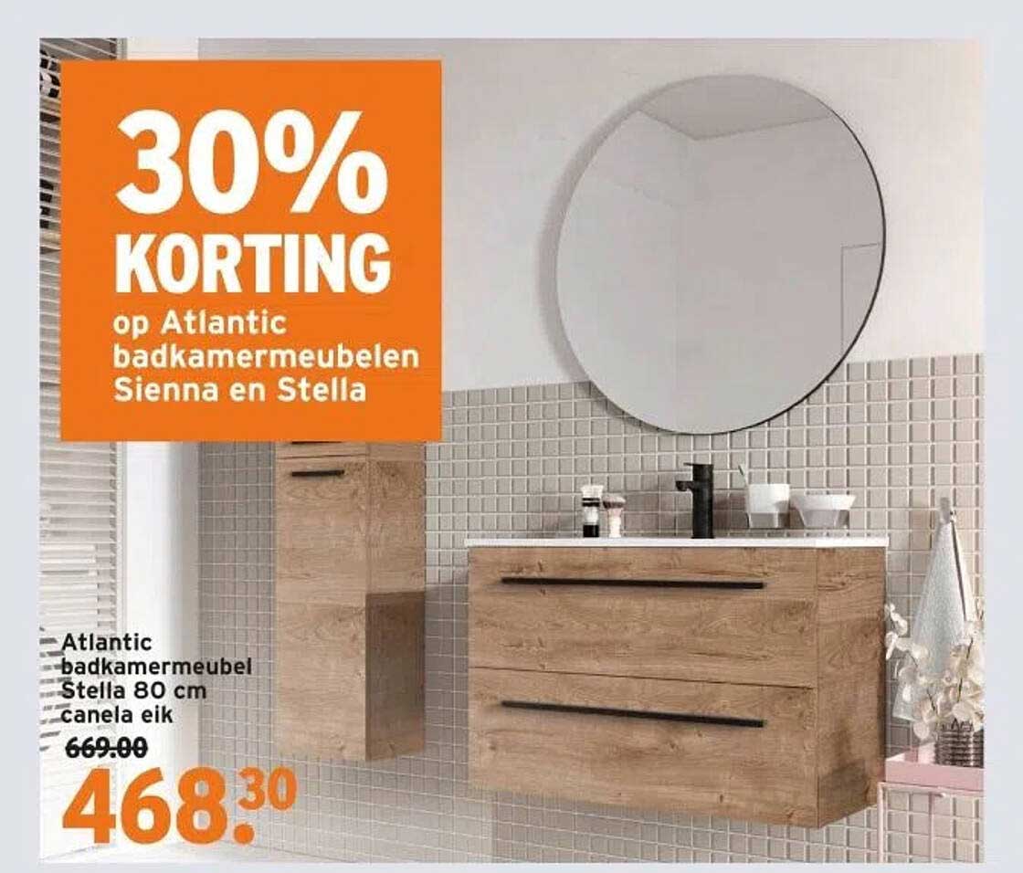 30% KORTING op Atlantic badkamermeubelen Sienna en Stella