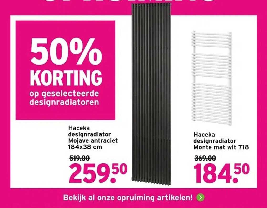 50% KORTING op geselecteerde designradiatoren