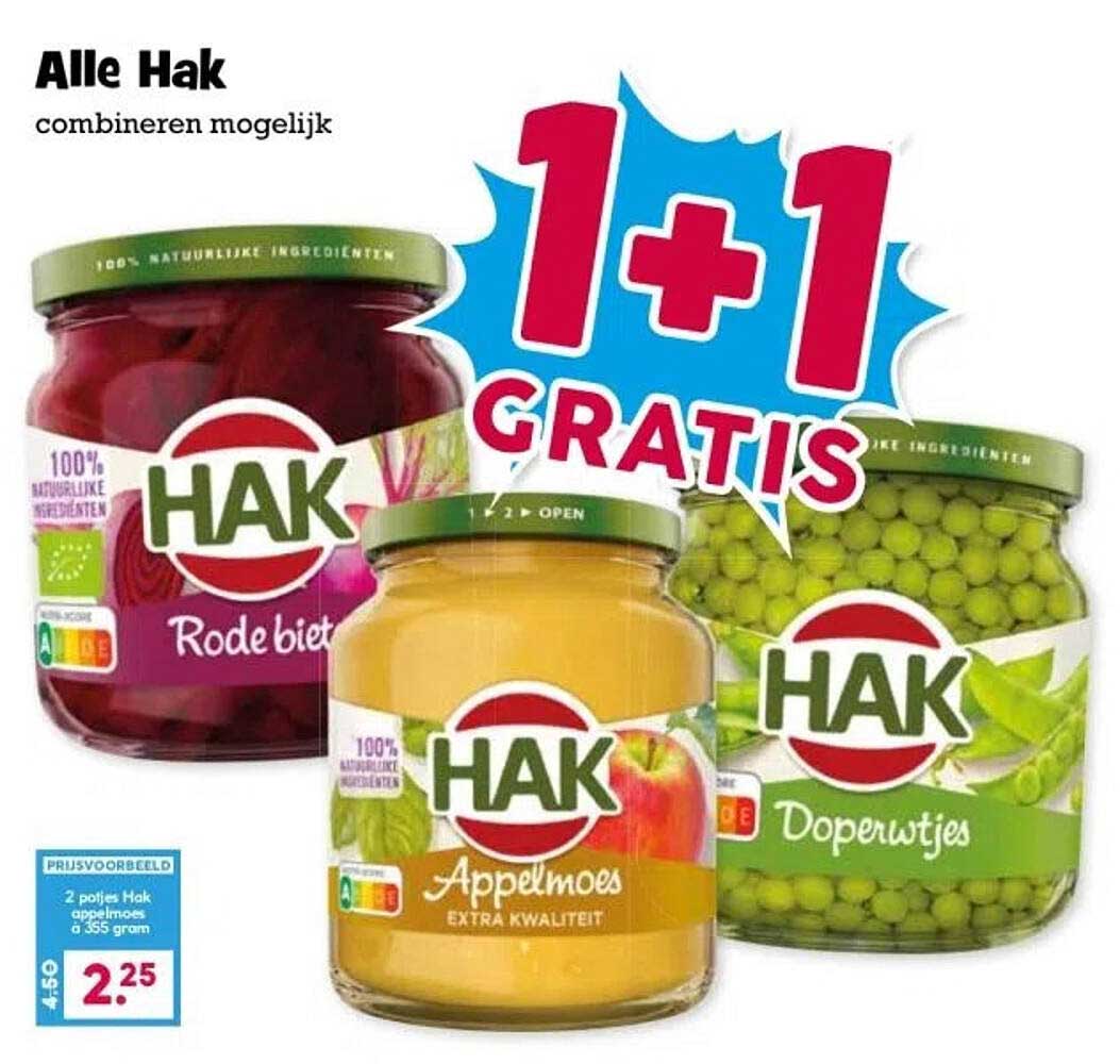 Alle Hak: 1 + 1 GRATIS