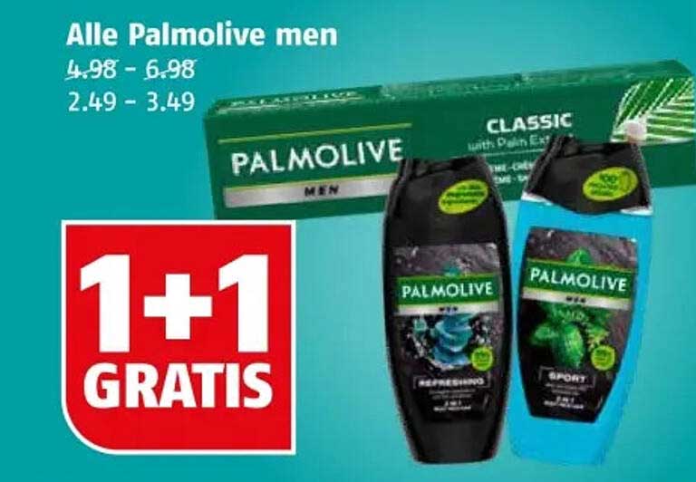 Alle Palmolive men 1+1 GRATIS