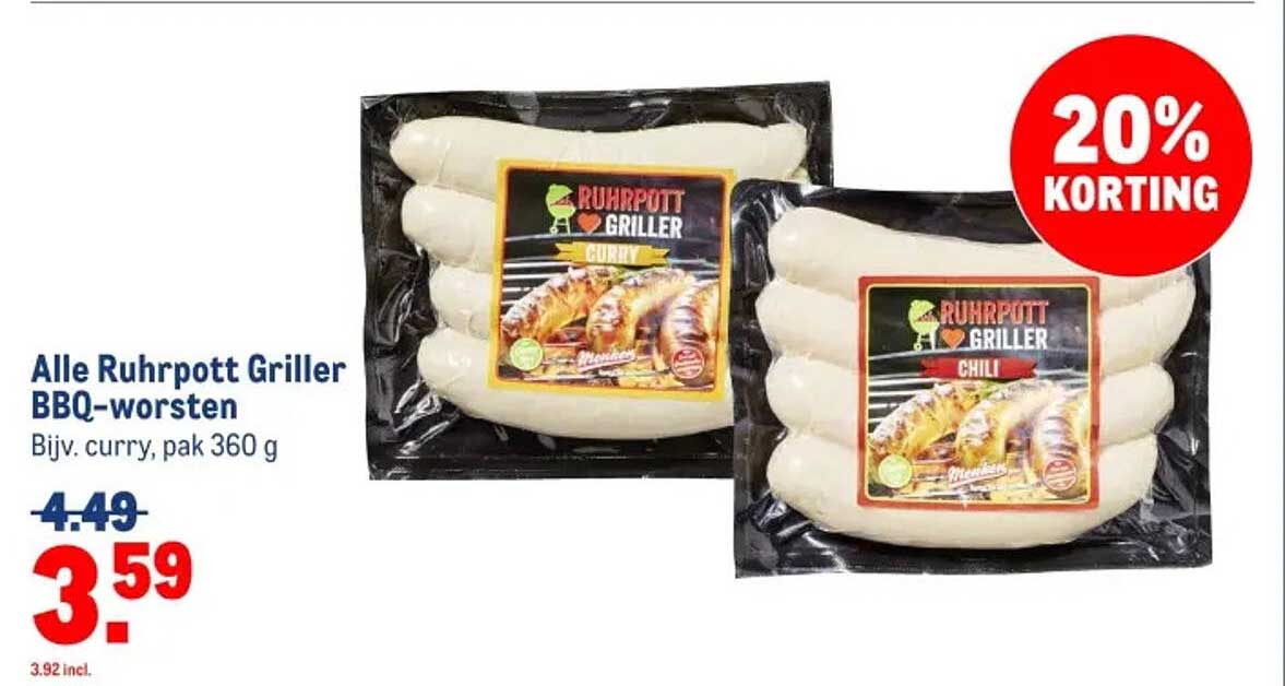 Alle Ruhrpott Griller BBQ-worsten