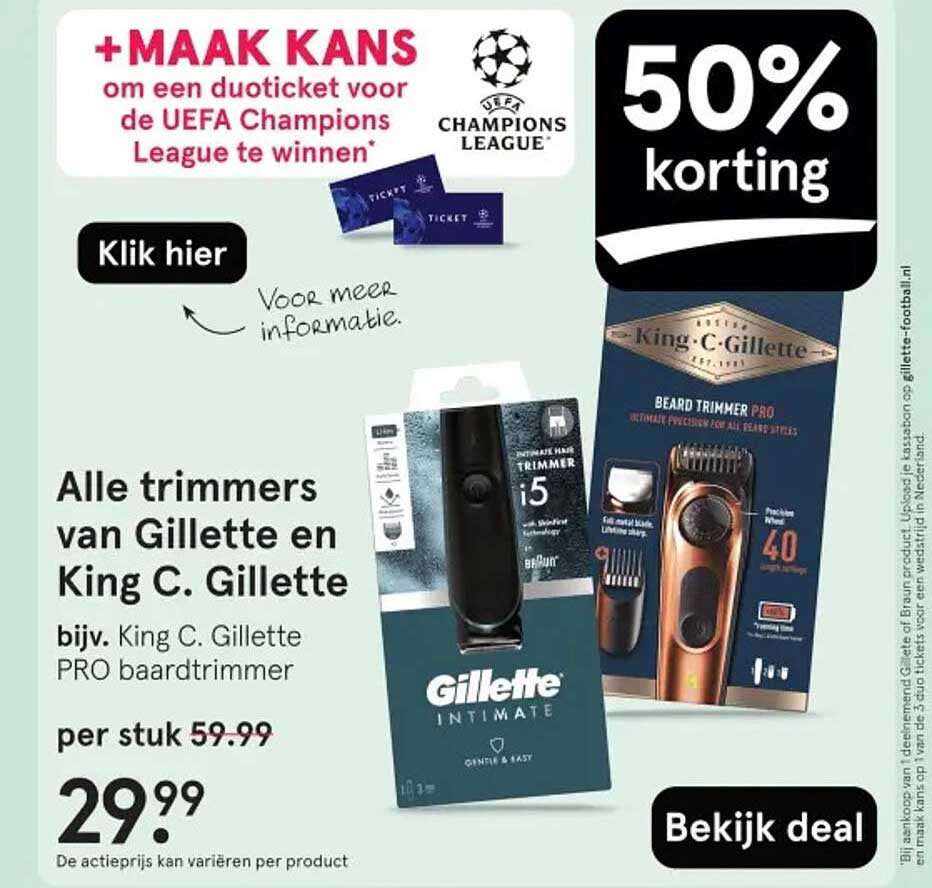 Alle trimmers van Gillette en King C. Gillette, bijv. King C. Gillette PRO baardtrimmer