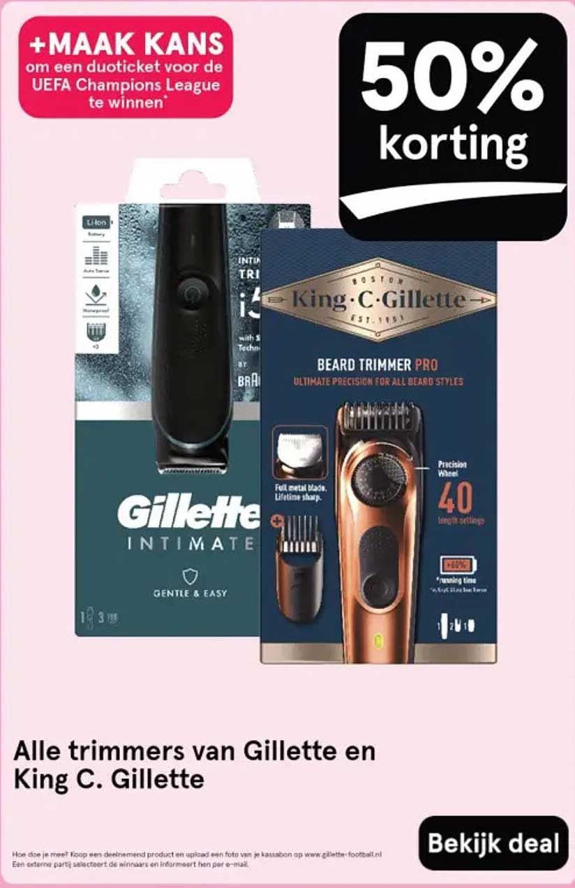 Alle trimmers van Gillette en King C. Gillette
