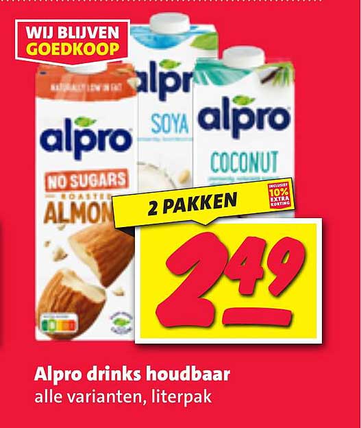 Alpro drinks houdbaar