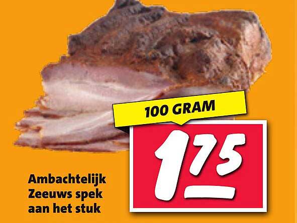 Ambachtelijk Zeeuws spek aan het stuk