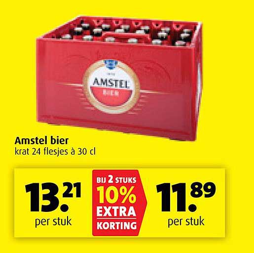 Amstel bier krat 24 flesjes à 30 cl