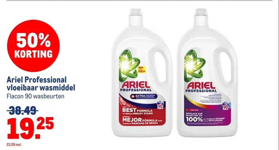 Ariel Professional vloeibaar wasmiddel Flacon 90 wasbeurten