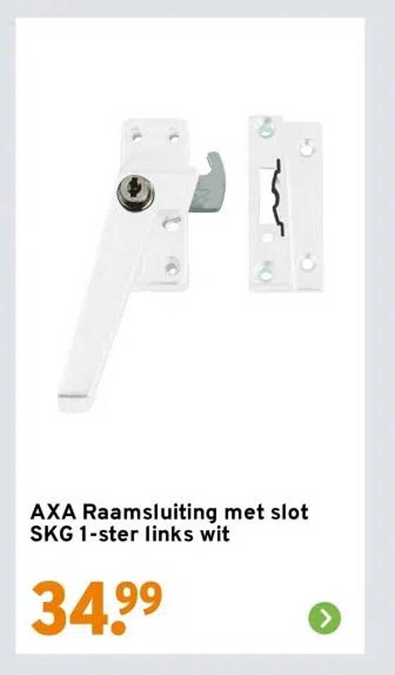 AXA Raamsluiting met slot SKG 1-ster links wit