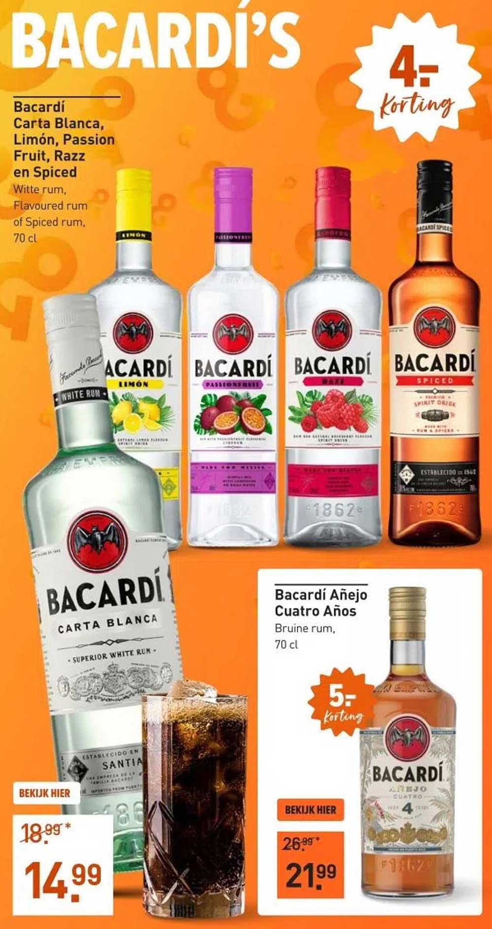 Bacardí Carta Blanca - Witte rum, 70 cl