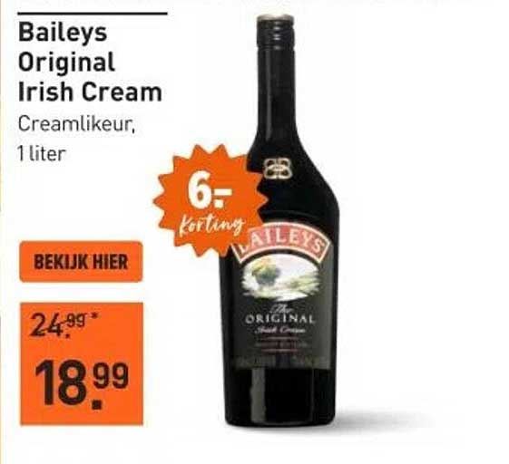 Baileys Original Irish Cream, 1 liter