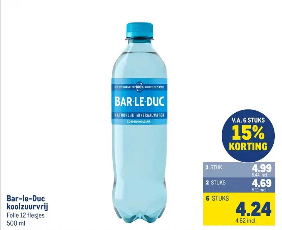 Bar-le-Duc koolzuurvrij Folie 12 flesjes 500 ml