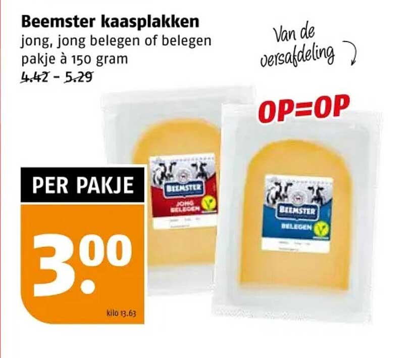 Beemster kaasplakken jong, jong belegen of belegen pakje à 150 gram