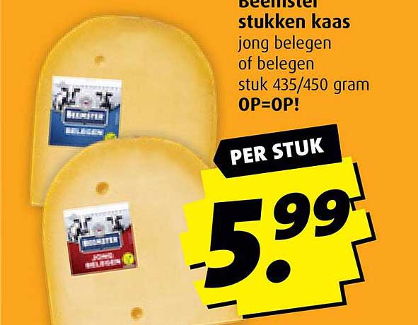 Beemster stukken kaas jong belegen of belegen 435/450 gram