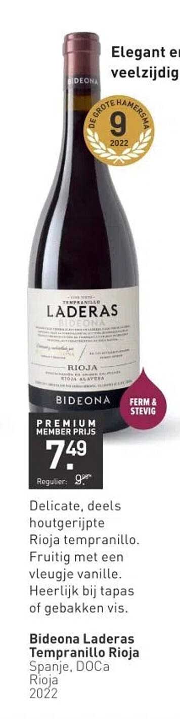 Bideona Laderas Tempranillo Rioja