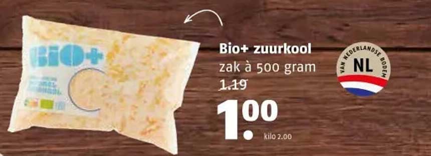 Bio+ zuurkool zak à 500 gram