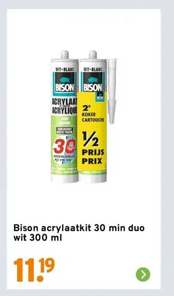 Bison acrylaatkit 30 min duo wit 300 ml