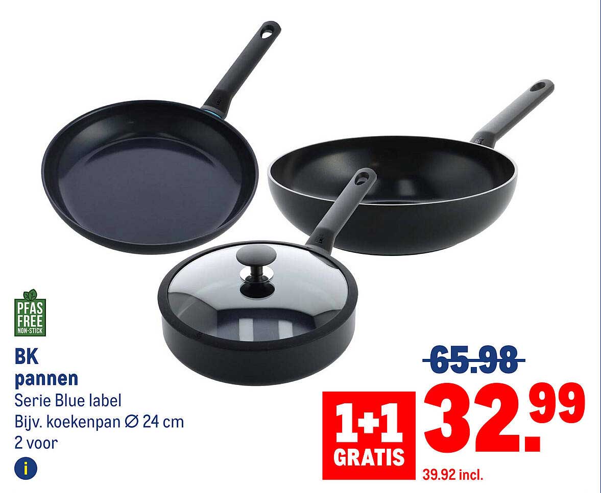 BK pannen Serie Blue label Bijv. koekenpan Ø 24 cm 2 voor