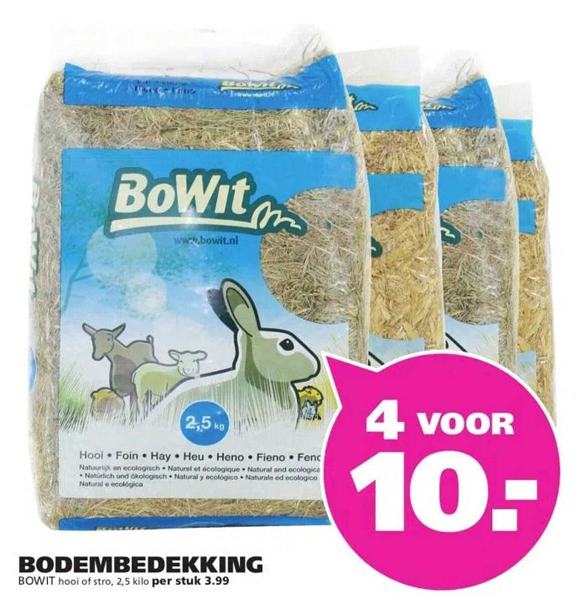 BODEMBEDEKKING - BOWIT hooi of stro, 2,5 kilo per stuk 3.99